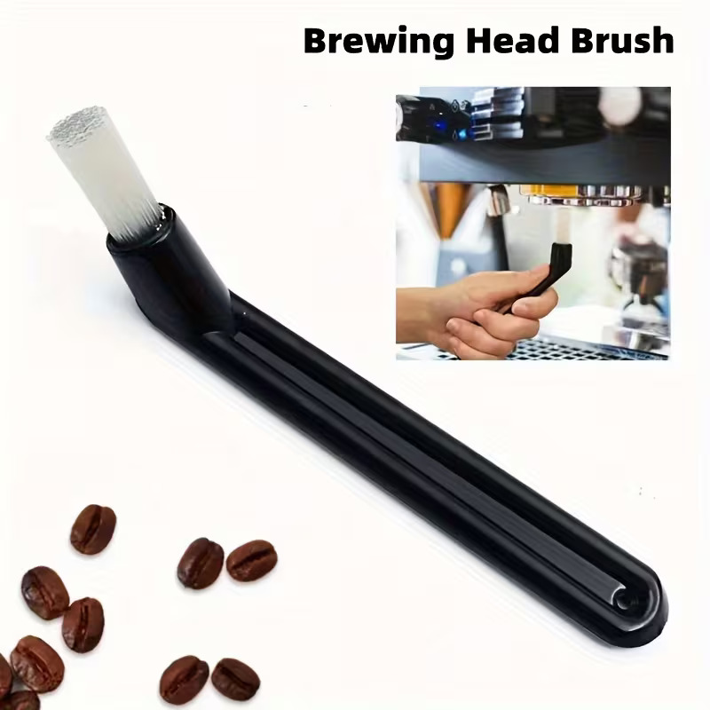 Brosse de nettoyage pour machine à café et moulin à expresso — Nylon avec manche plastique